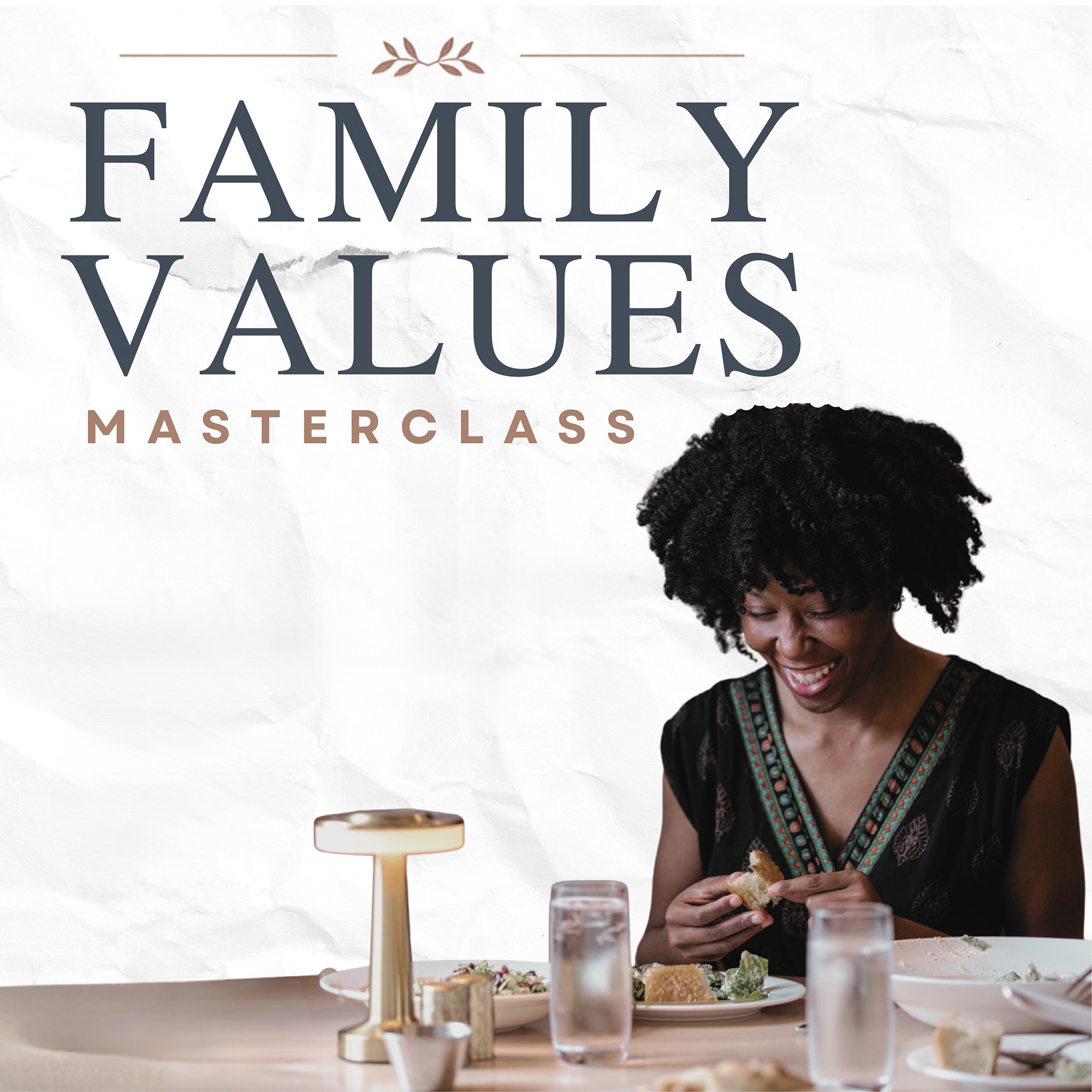 Image of the Family Values Masterclass title and a couple working the class.